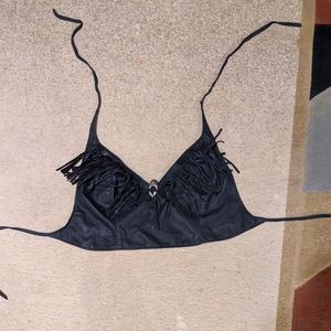 Leather Holter Top